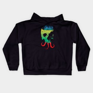 Scary Skull with Brain - Color Version 5 Kids Hoodie